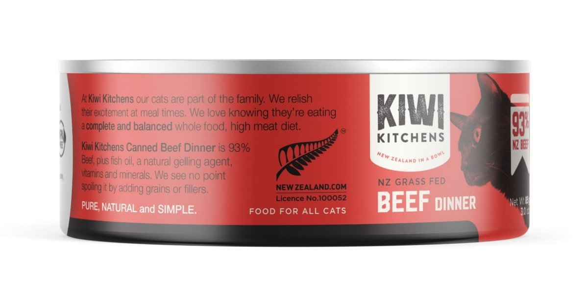 Kiwi Kitchens Grass Fed Beef Dinner Canned Wet Cat Food - 170g - Shopivet.com