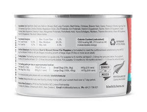 Kiwi Kitchens Grass Fed Beef & Mussel Dinner Canned Wet Puppy Food - 170g - Shopivet.com
