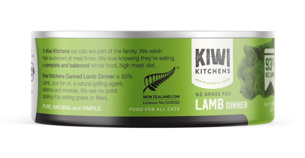 Kiwi Kitchens Grass Fed Lamb Dinner Canned Wet Cat Food - 170g - Shopivet.com