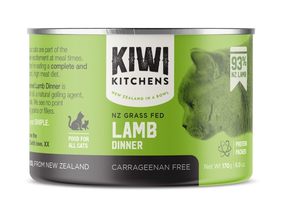 Kiwi Kitchens Grass Fed Lamb Dinner Canned Wet Cat Food - 170g - Shopivet.com