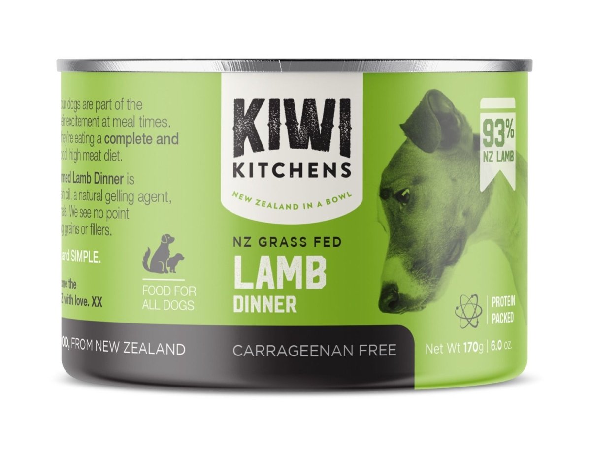 Kiwi Kitchens Grass Fed Lamb Dinner Canned Wet Dog Food - 170g - Shopivet.com