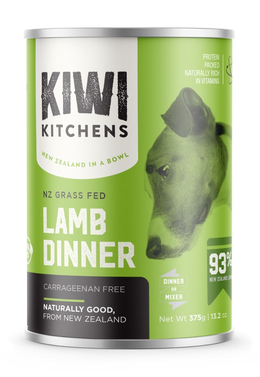 Kiwi Kitchens Grass Fed Lamb Dinner Canned Wet Dog Food - 375g - Shopivet.com