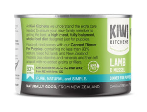 Kiwi Kitchens Grass Fed Lamb & Mussel Dinner Canned Wet Puppy Food - 170g - Shopivet.com