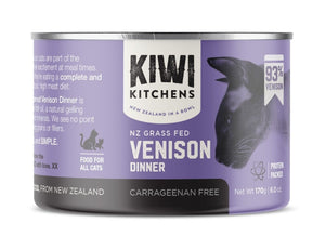 Kiwi Kitchens Grass Fed Venison Dinner Canned Wet Cat Food - 170g - Shopivet.com