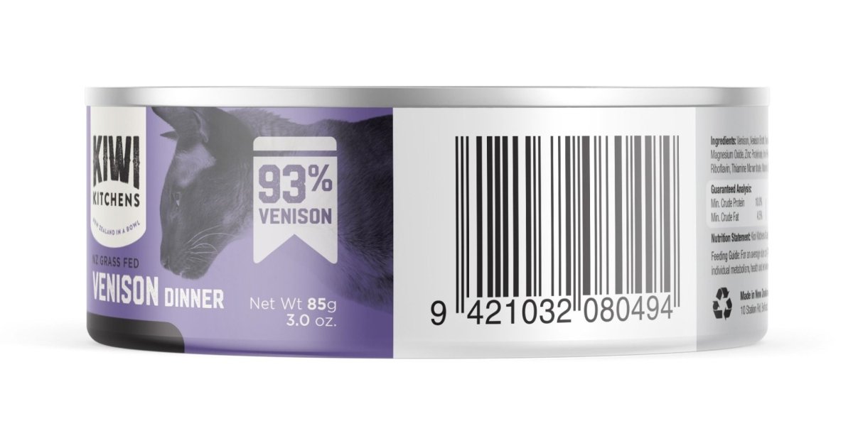 Kiwi Kitchens Grass Fed Venison Dinner Canned Wet Cat Food - 170g - Shopivet.com
