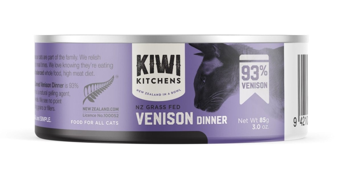 Kiwi Kitchens Grass Fed Venison Dinner Canned Wet Cat Food - 85g - Shopivet.com