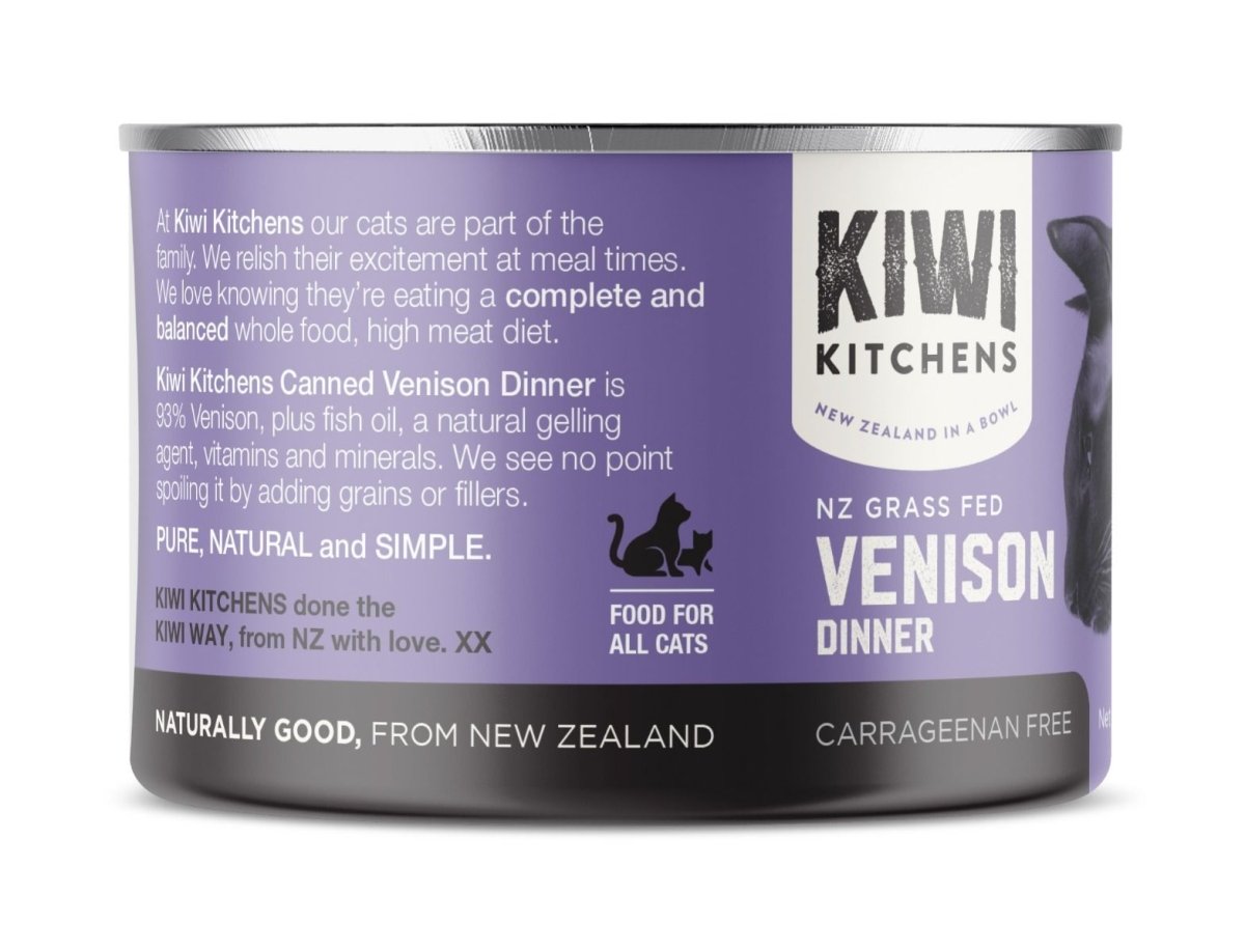 Kiwi Kitchens Grass Fed Venison Dinner Canned Wet Cat Food - 85g - Shopivet.com