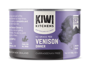 Kiwi Kitchens Grass Fed Venison Dinner Canned Wet Dog Food - 170g - Shopivet.com