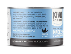 Kiwi Kitchens Mackerel & Lamb Dinner Canned Wet Cat Food - 170g - Shopivet.com