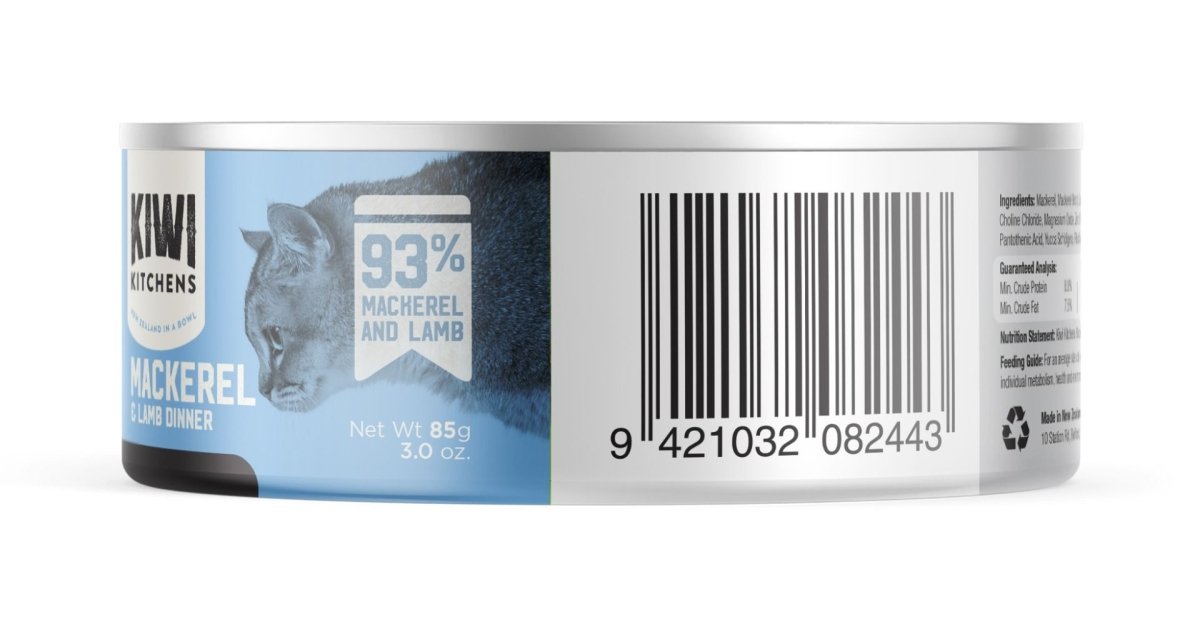 Kiwi Kitchens Mackerel & Lamb Dinner Canned Wet Cat Food - 170g - Shopivet.com