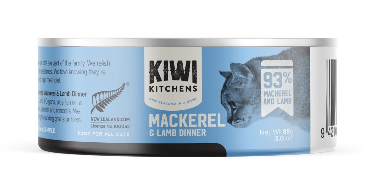 Kiwi Kitchens Mackerel & Lamb Dinner Canned Wet Cat Food - 85g - Shopivet.com