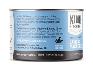 Kiwi Kitchens Mackerel & Lamb Dinner Canned Wet Dog Food - 170g - Shopivet.com