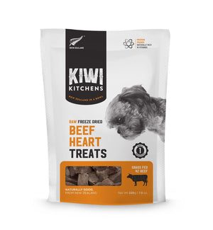 Kiwi Kitchens Raw Freeze Dried Beef Heart Dog Treats - 225g - Shopivet.com