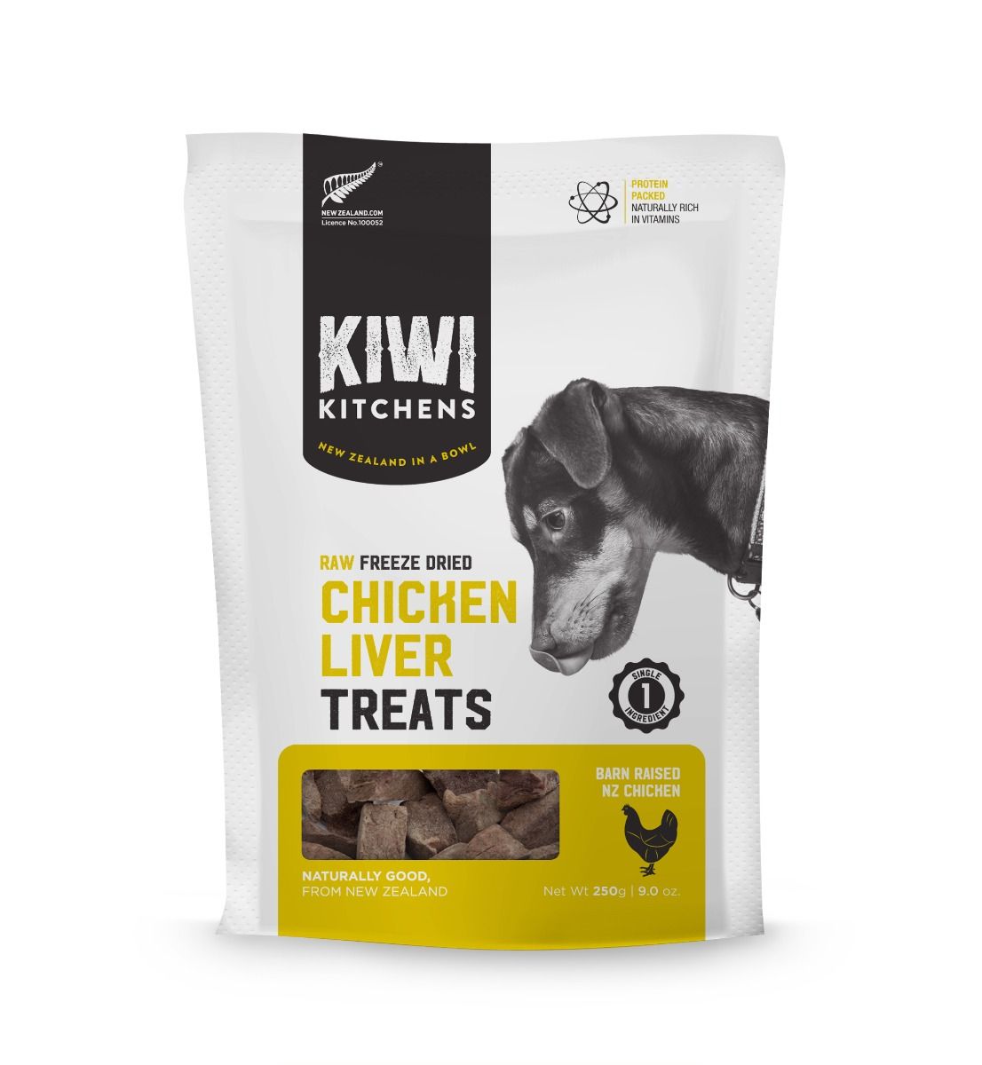 Kiwi Kitchens Raw Freeze Dried Chicken Liver Dog Treats - 250g - Shopivet.com