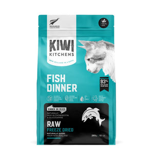 Kiwi Kitchens Raw Freeze Dried Fish Dinner Dry Cat Food - 285g - Shopivet.com