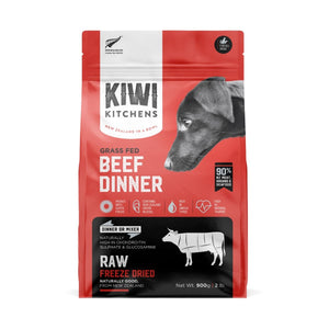 Kiwi Kitchens Raw Freeze Dried Grass Fed Beef Dinner Dry Dog Food - 900g - Shopivet.com