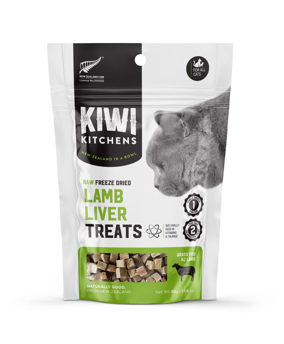 Kiwi Kitchens Raw Freeze Dried Lamb Liver Cat Treats 30g - 30g - Shopivet.com