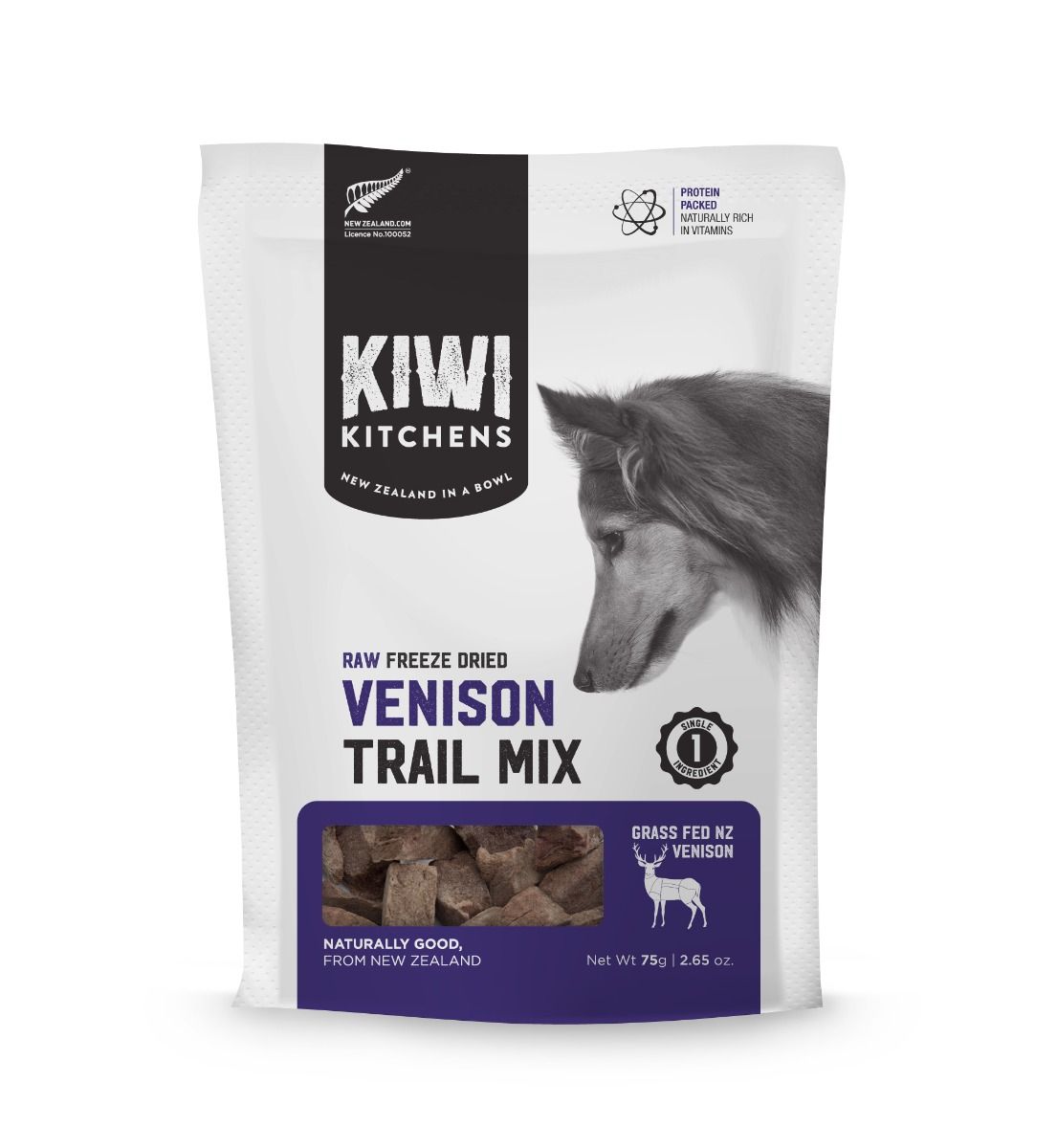Kiwi Kitchens Raw Freeze Dried Venison Trail Mix - 75g - Shopivet.com