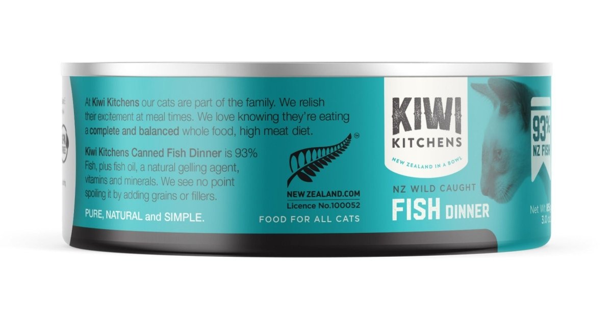 Kiwi Kitchens Wild Caught Fish Dinner Canned Wet Cat Food - 170g - Shopivet.com