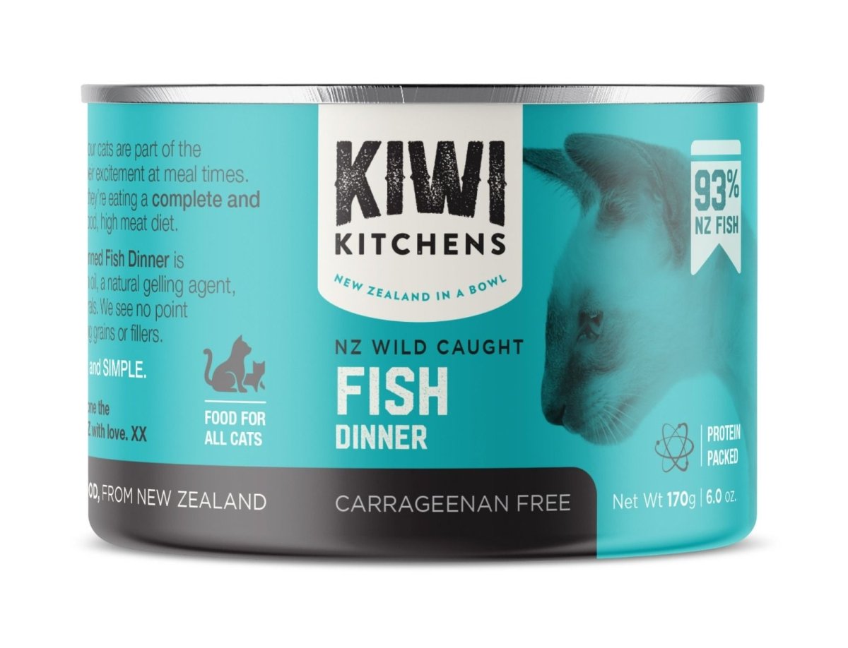 Kiwi Kitchens Wild Caught Fish Dinner Canned Wet Cat Food - 170g - Shopivet.com