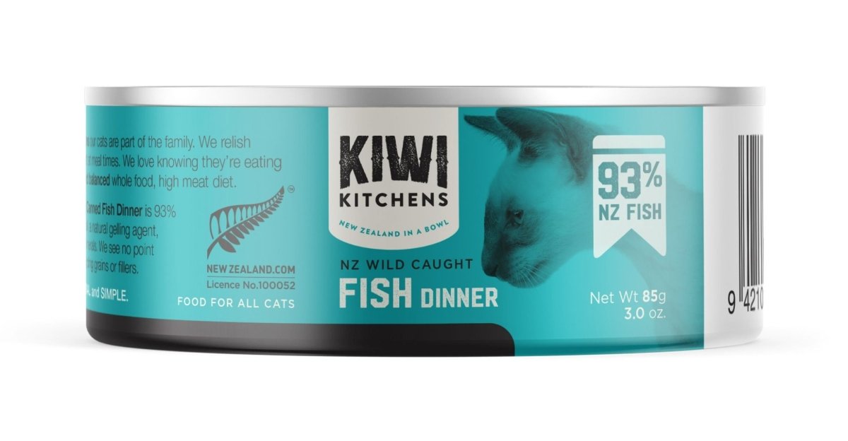 Kiwi Kitchens Wild Caught Fish Dinner Canned Wet Cat Food - 85g - Shopivet.com