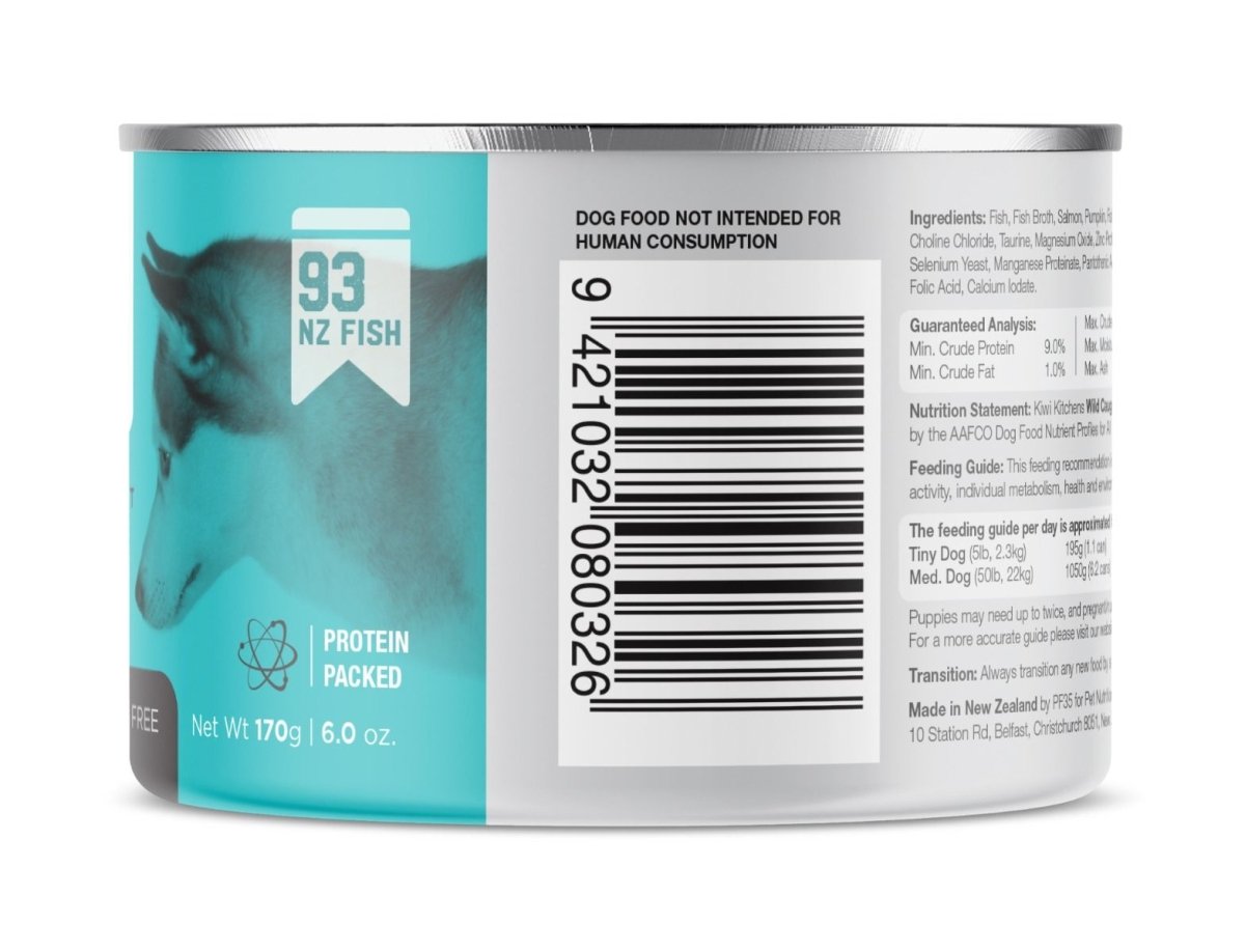 Kiwi Kitchens Wild Caught Fish Dinner Canned Wet Dog Food - 375g - Shopivet.com