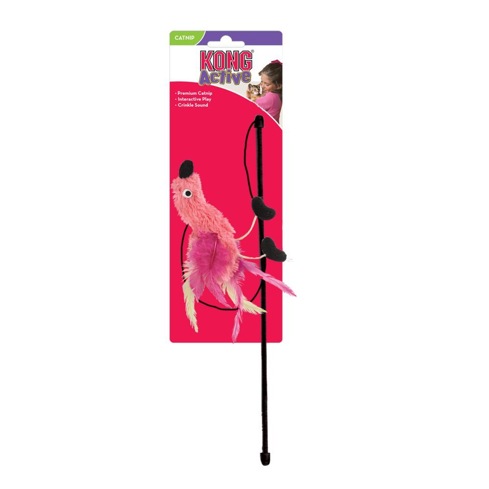 Kong Active Feather Teaser Wand Cat Toy - Shopivet.com