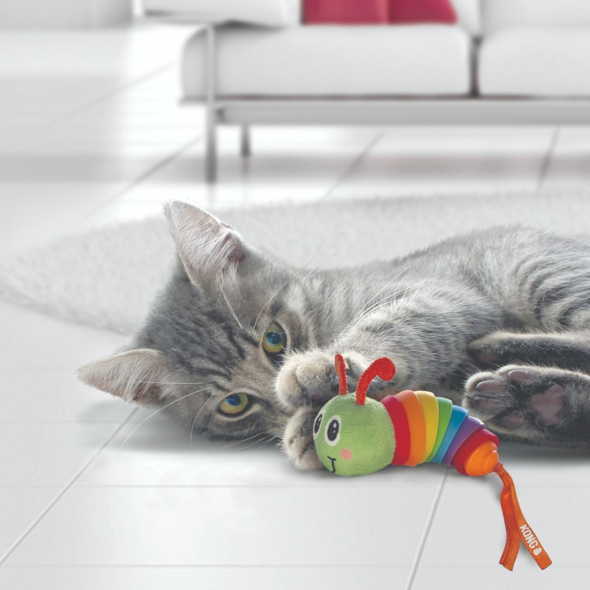 Kong Bat - A - Bout Clacks Caterpillar Cat Toy - Shopivet.com