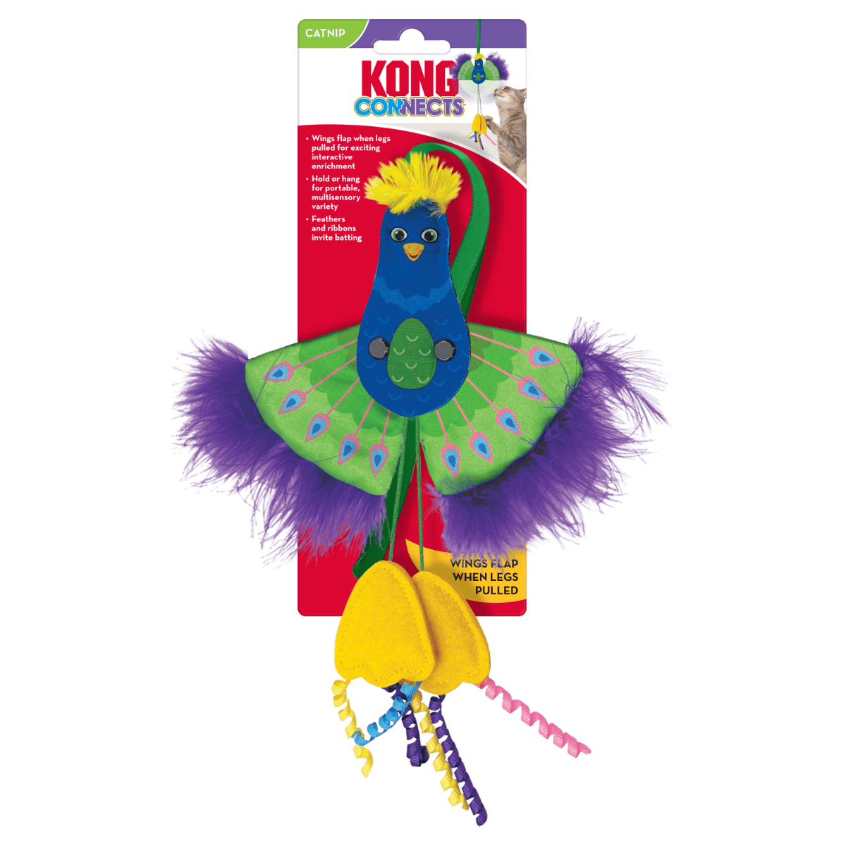 Kong Connects Peacock Feather Cat Toy - Shopivet.com