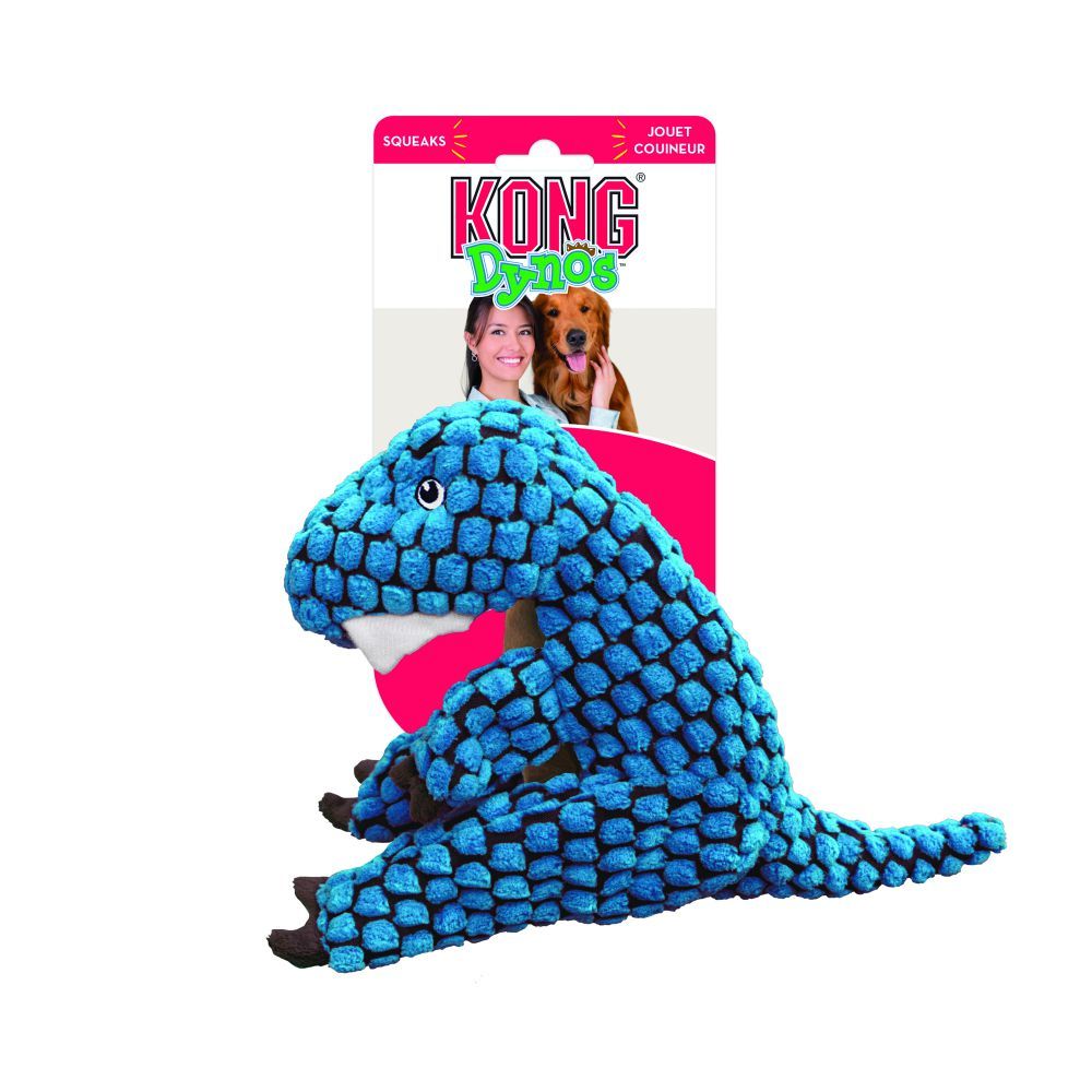 Kong Dynos T - Rex Blue Dog Toy - LARGE - Shopivet.com