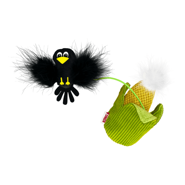 Kong Flingaroo Corny Plush Feather Cat Toy - Shopivet.com