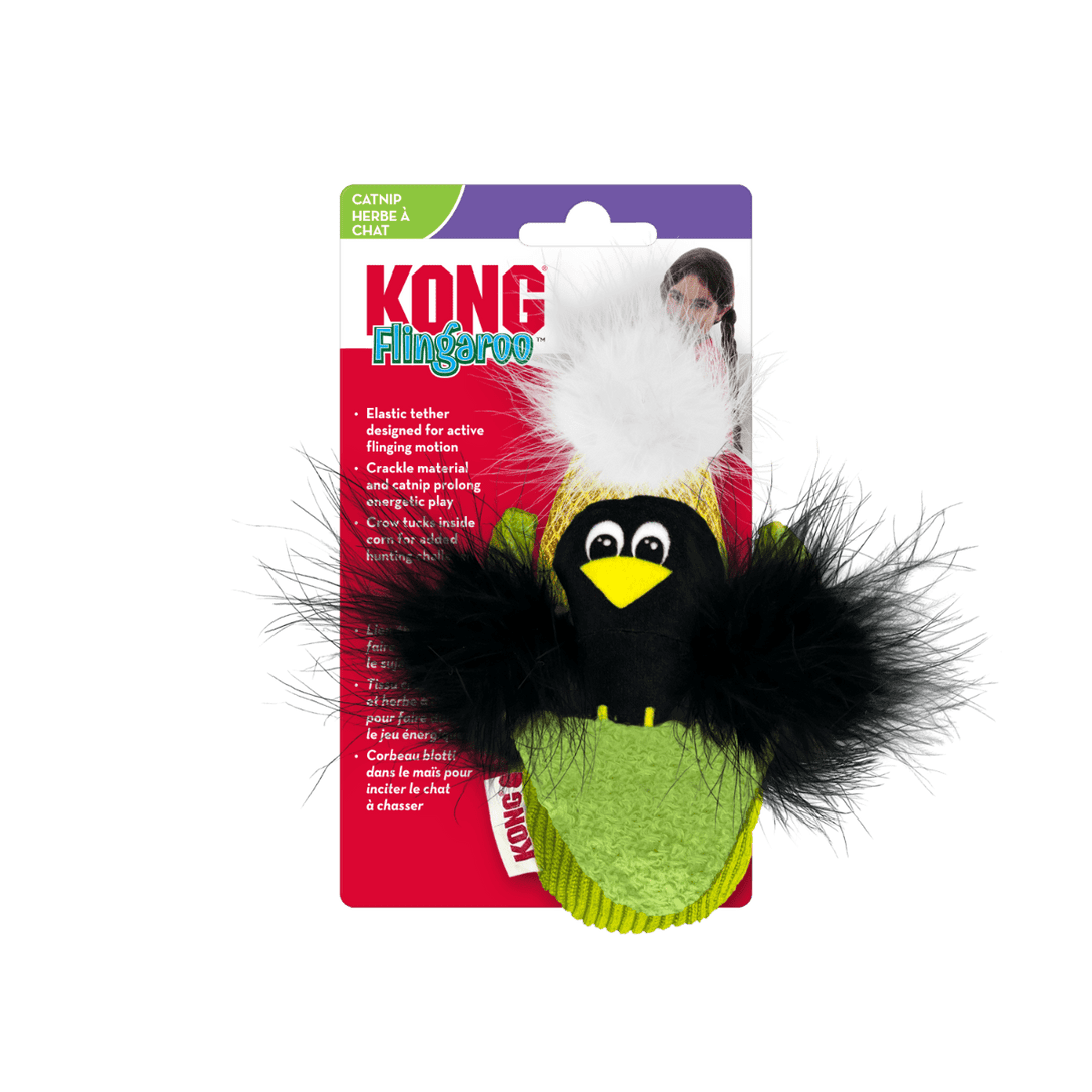 Kong Flingaroo Corny Plush Feather Cat Toy - Shopivet.com
