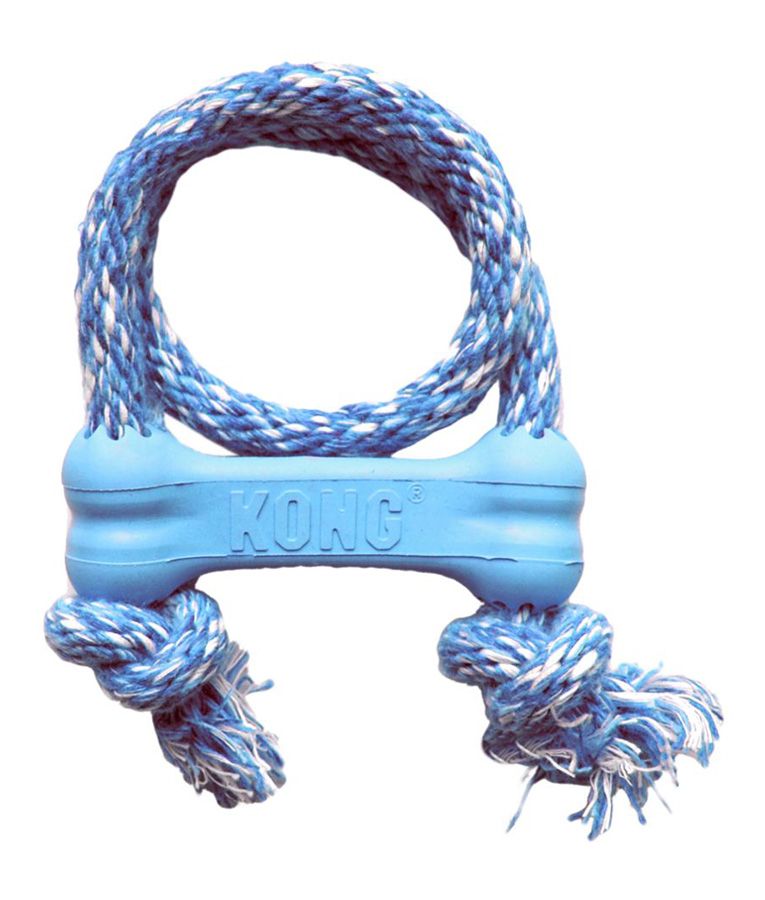 Kong Goodie Bone with Rope Puppy Toy - X - SMALL - Shopivet.com