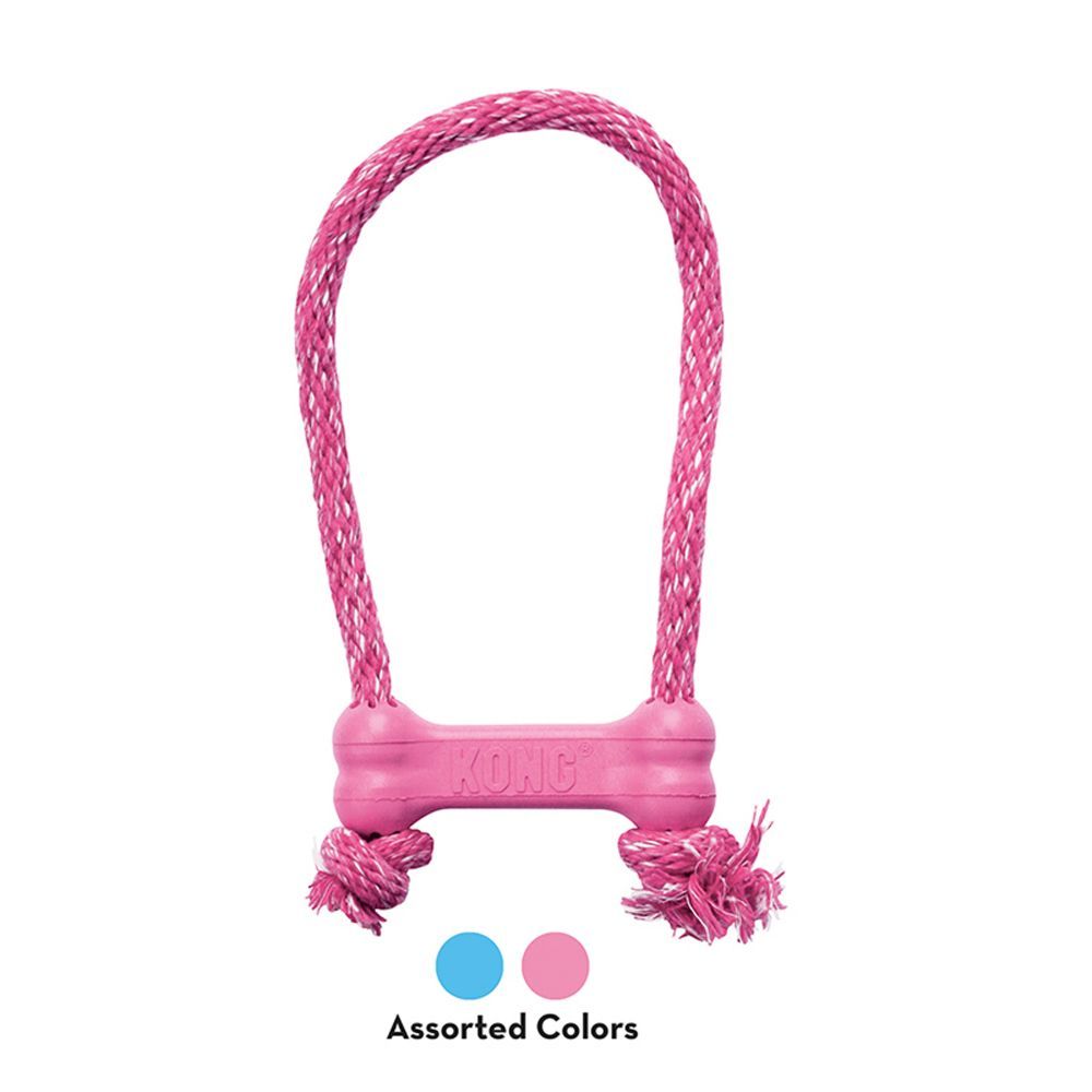 Kong Goodie Bone with Rope Puppy Toy - X - SMALL - Shopivet.com