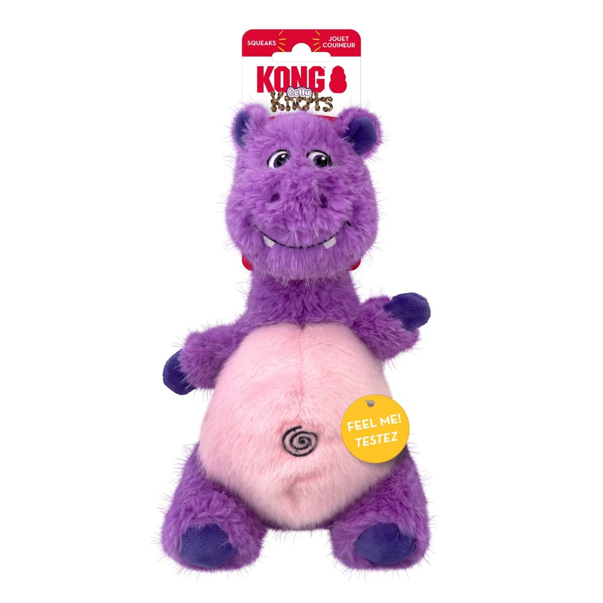 Kong Knots Belly Hippo Squeaker Dog Toy - M/L - Shopivet.com