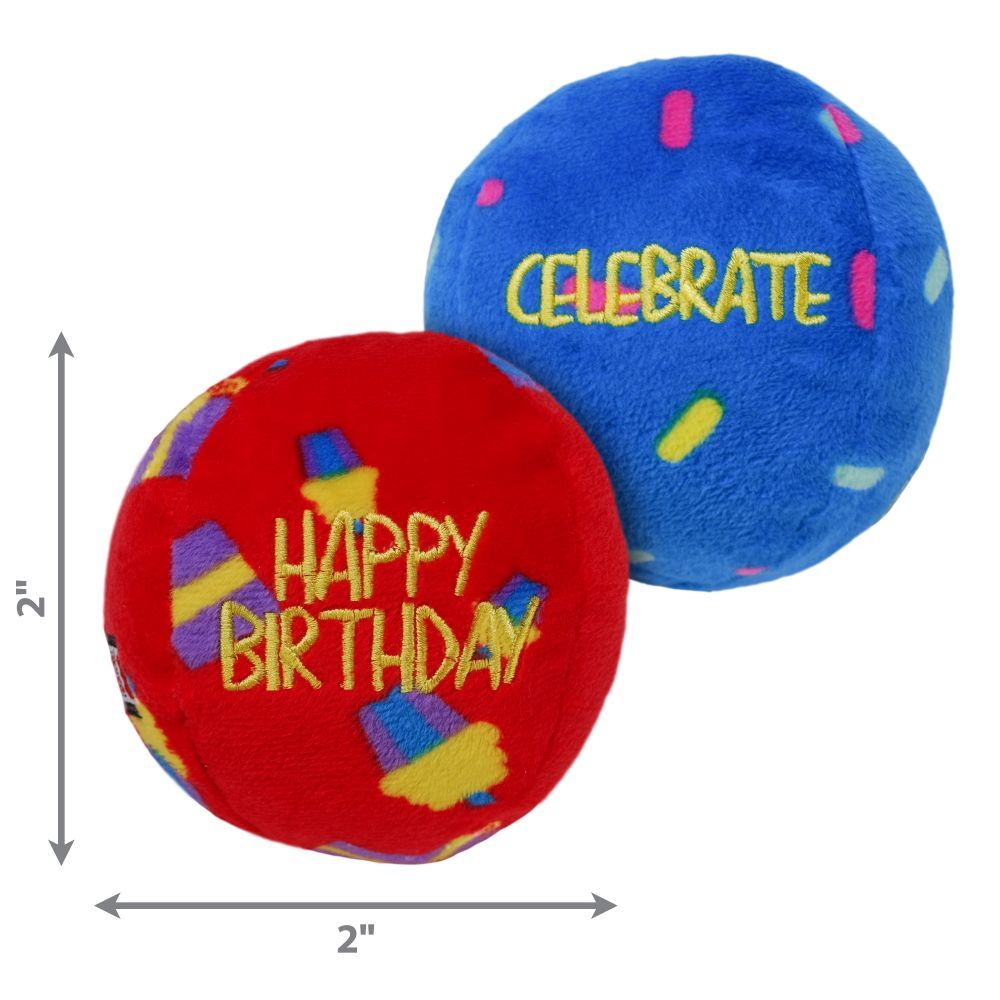 Kong Occasions Birthday Balls Dog Toy 2pk - Small - Shopivet.com