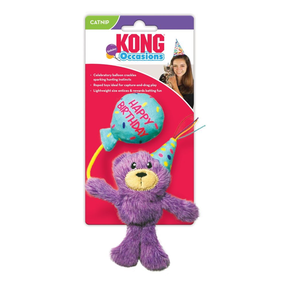 Kong Occasions Birthday Teddy Cat Toy - Shopivet.com