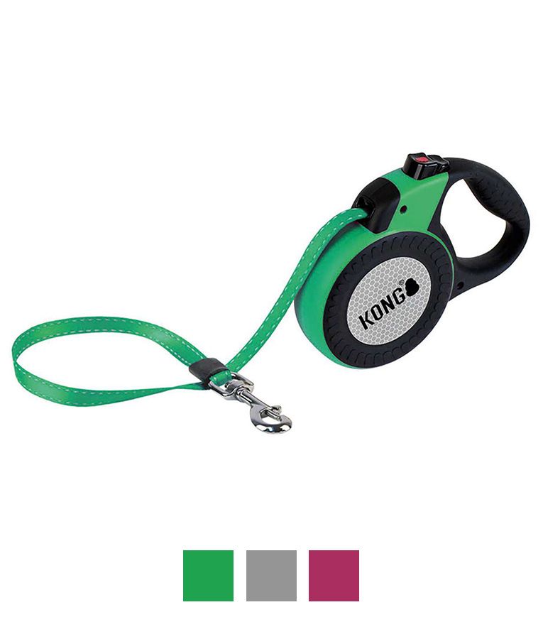 Kong Retractable Reflect Dog Leash - PINK LARGE - Shopivet.com