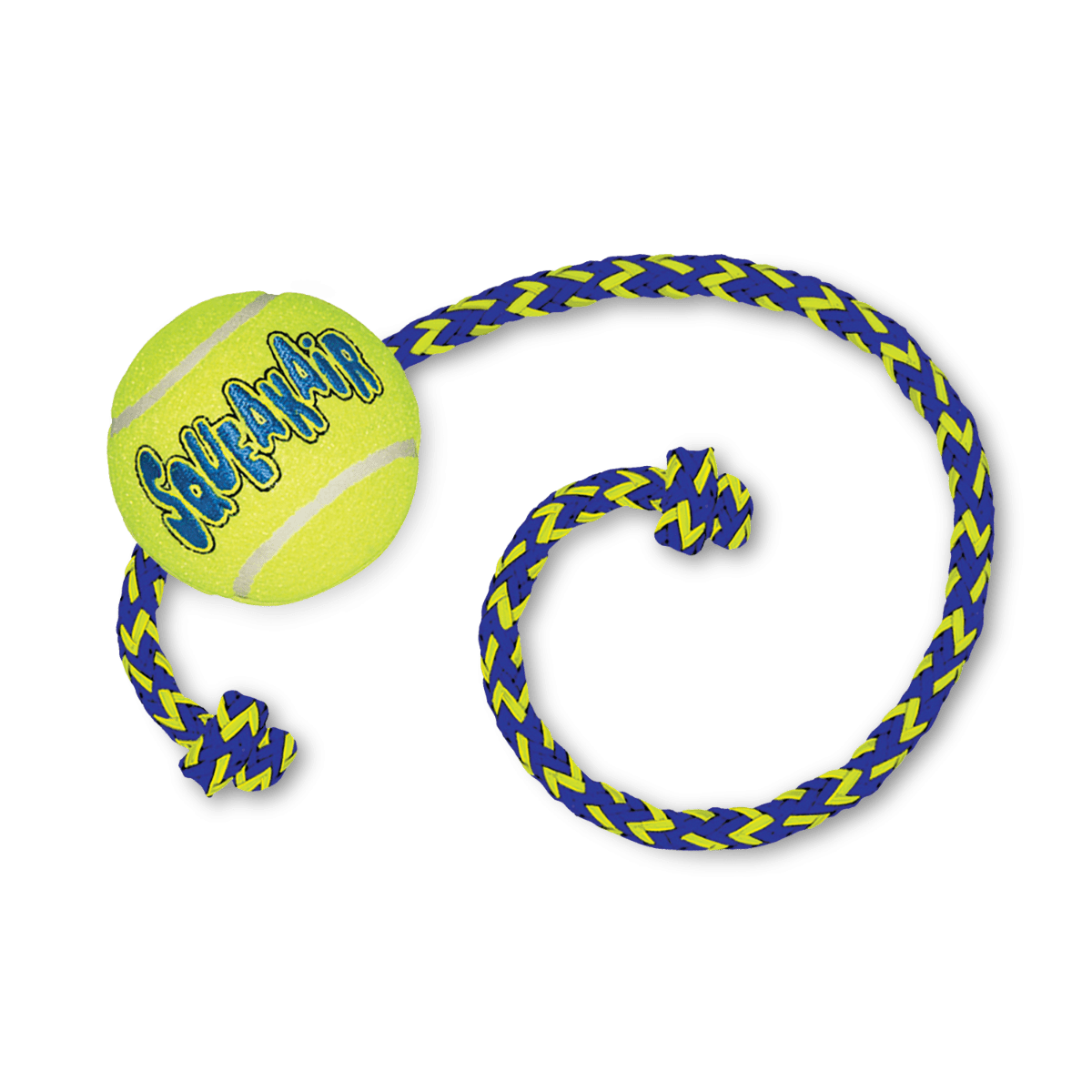 Kong SqueakAir Ball w/ Rope Dog Toy - Medium - Shopivet.com