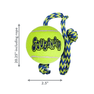 Kong SqueakAir Ball w/ Rope Dog Toy - Medium - Shopivet.com