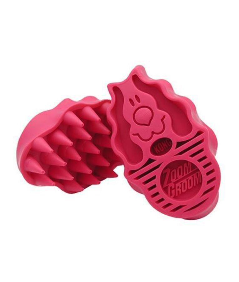 Kong Zoom Groom Raspberry Dog Brush - Shopivet.com