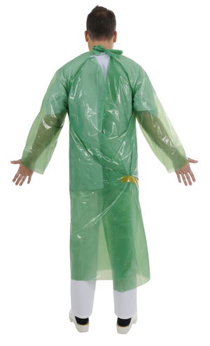KRUTEX disposable coat green, non-sterile, 25/pk