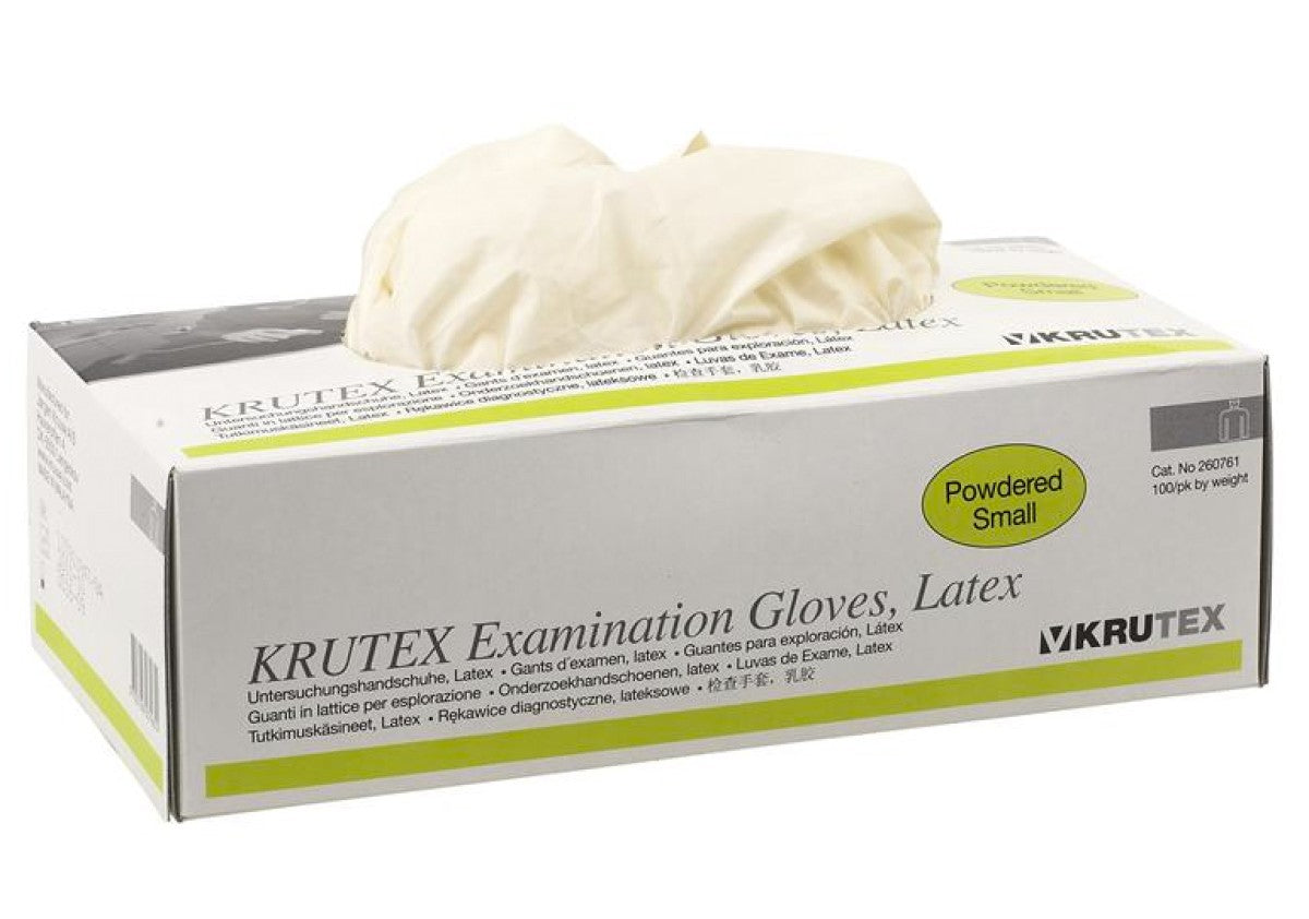 KRUTEX examination gloves, latex, large