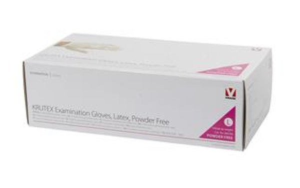 KRUTEX examination gloves, latex, large, powder free