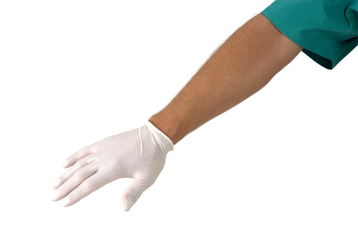 KRUTEX examination gloves, Latex, powder free, small, 100/pk