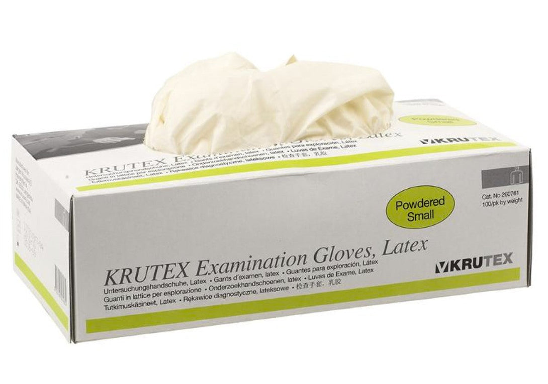KRUTEX examination gloves, latex, small