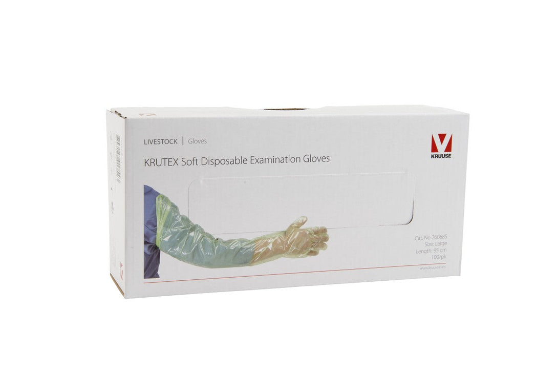 KRUTEX examination gloves, soft, large, 100/pk
