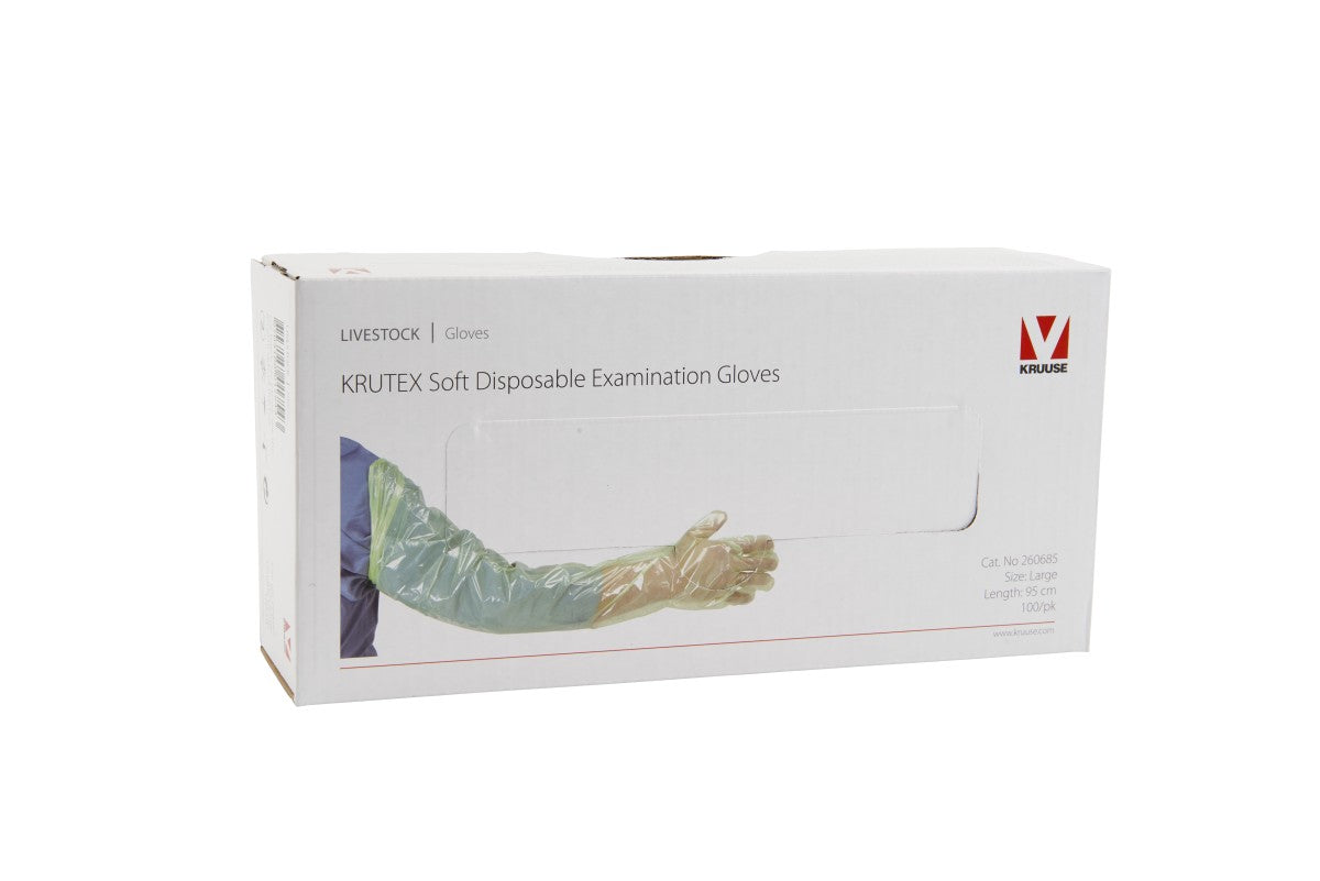 KRUTEX examination gloves, soft, large, 100/pk