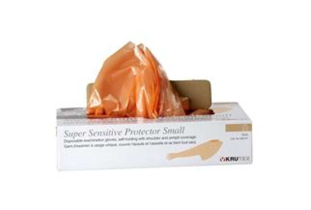 KRUTEX super sensitive gloves, with shoulder protector, S, 50/pk