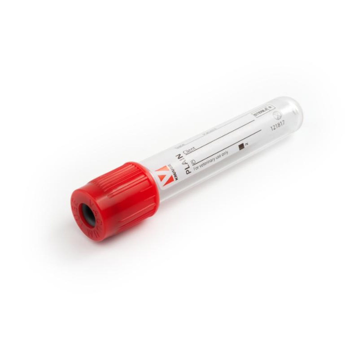 KRUUSE Blood Collection Tube, Plain, 2 ml, plastic, 100/pk